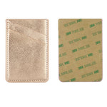 Obbii Metallic Gold PU Leather Card Holder for Back of Phone with 3M Adhesive Stick-on Credit Card Wallet Pockets for iPhone and Android Smartphones (Metallic Gold)