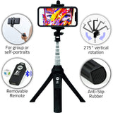 Bluetooth Selfie Stick Tripod - Compatible with All Smartphones - Wireless Remote Extendable Stand for iPhone X 6 7 8 / 6Plus, 7Plus 8Plus, Samsung Galaxy S6 S7 S8 S9 / Plus, Note 9, Huawei P20 Pro
