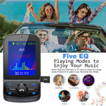 Nulaxy Bluetooth FM Transmitter for Car, 1.8" Color Screen Wireless Radio Adapter with QC3.0 & 5V 2.4A Charging, Support USB Flash Drive, microSD Card, Handsfree Calls, Aux Play, EQ Modes- KM35 Black