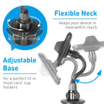 Macally Car Cup Holder Phone Mount with Longer Neck & 360° Rotatable Cradle for iPhone X XS Max XR 8 Plus 7 7+ 6s 6 SE, Samsung Galaxy S8 S7 Edge S6 Note 5, Smartphones, GPS etc. (MCUPXL)
