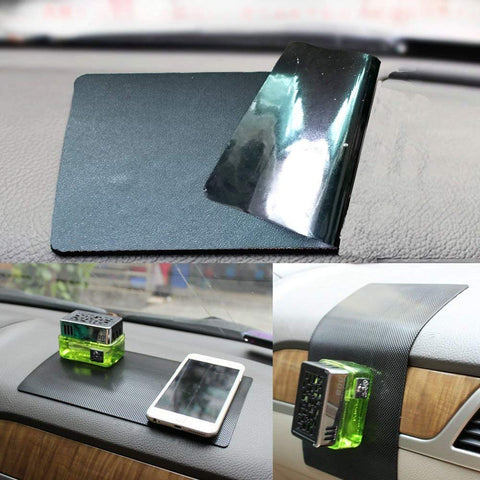 New Anti-Slip Non-Slip Mat Car Dashboard Super Sticky Pad Anti-Slip Gel Pad, Cell Phone Mount Holder Mat by ZhuTook for GPS, Sunglasses, Keys and More (Black-car Skin Pattern, 16"X8")