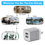 USB Wall Charger, X-EDITION 4-Pack 10.5W/2.1A Universal 2-Port USB Wall Plug Power Adapter for Phone X, 8/8 Plus 7/7 Plus, 6/6 Plus 6S, Pad, Samsung Galaxy S5 S6 S7 Edge, Nexus, LG, HTC (Gray)
