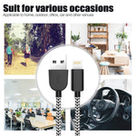 Sharllen MFi Certified 5Pack[3/3/6/6/10FT] Nylon Braided Cell-Phone Charging Cable USB Fast Charging & Syncing Long Cord,iPhone Charger Compatible iPhone XS/Max/XR/X/8/8P/7/7P/6/iPad/iPod Black&White