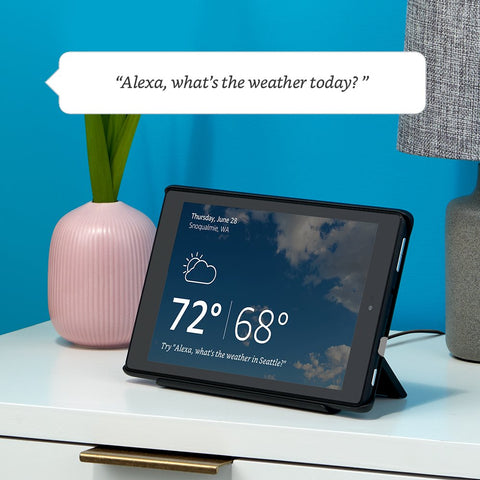 Fire HD 8 Tablet with Alexa, 8” HD Display, 16 GB, Blue – with Special Offers + All-New Show Mode Charging Dock