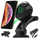Wireless Car Charger, HoMii Automatic 10W Qi Fast Charging Car Phone Holder Dashboard & Air Vent Compatible with iPhone Xs Max/Xs/ XR/X/ 8/8 Plus, Samsung Galaxy S7/S8/S9 Note 5/7/8