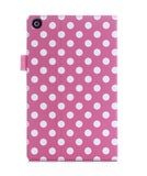 Fire HD 8 2015 Case, rooCASE [Previous Model 5th Generation] Fire HD 8 Dual View PU Folio Slim Fit Lightweight Folding Stand Cover with Sleep/Wake for Fire HD 8 2015 (5th Generation), Dot Pink