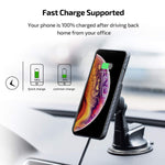 PITAKA New Magnetic Wireless Charging Windshield Car Mount[Suction Cup Magmount Qi]-Premium Luxury 360 Degree Rotation Fast Charge Suction Cup Phone Holder for Qi Smartphones
