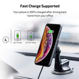 PITAKA New Magnetic Wireless Charging Windshield Car Mount[Suction Cup Magmount Qi]-Premium Luxury 360 Degree Rotation Fast Charge Suction Cup Phone Holder for Qi Smartphones