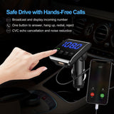 LUTU Bluetooth FM Transmitter for Car, Wireless Radio Adapter Car Kit with Fast Charging Cable 3.1A, Support TF Card Slot USB Flash Drive and Handsfree Calling (Silver)