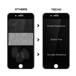 TECHO Privacy Screen Protector for iPhone 8 Plus 7 Plus, Anti Spy 9H Tempered Glass, Edge to Edge Full Cover Screen Protector [Anti-Fingerprint] [Full Coverage] (Black)