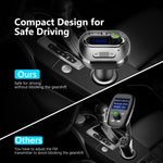 VicTsing (Upgraded Version) V4.1 Bluetooth FM Transmitter for Car, Wireless in-Car Bluetooth Adapter, Bluetooth Radio Transmitter Support Aux Input Output, TF Card and U-Disk, Hands Free Calls-Grey