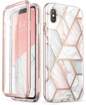 iPhone Xs Case, iPhone X Case,[Built-in Screen Protector] i-Blason [Cosmo] Full-Body Glitter Bumper Case for iPhone Xs 5.8 Inch 2018 Release (Marble)
