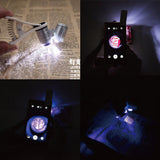 KINGMAS 60X Clip-On Microscope Magnifier Universal Lens with LED/UV Lights for iPhone 7 6s 6, Samsung, LG and More Smartphones