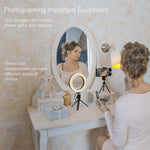 Ring Light 6" with Tripod Stand & Phone Holder for Live Streaming & YouTube Video, Dimmable Desktop LED Makeup Ring Light for Studio, Photography with 3 Light Modes & 10 Brightness Level