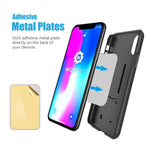 Mount Metal Plate with Adhesive for Magnetic Cradle-Less Mount -X4 Pack 2 Rectangle and 2 Round (Compatible with WizGear mounts) (Silver)