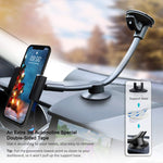 Car Phone Mount, Newward 2 Clamps Long Arm Universal Windshield Dashboard Cell Phone Holder for iPhone X 8 7 Plus 6 6s Plus 5s SE,Samsung Galaxy S9 S8 S7 S6 S5 Note,Google,LG and Other Smartphones