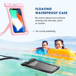 Mpow 084 Waterproof Phone Pouch Floating, IPX8 Universal Waterproof Case Underwater Dry Bag Compatible iPhone Xs Max/Xr/X/8/8plus/7/7plus Galaxy s9/s8 Note 9/8 Google Pixel up to 6.5" (Black, Pink)