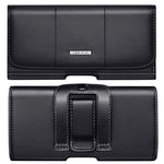 nuoku Horizontal Leather Phone Holster for iPhoneXs iPhone X 8 7 6 6S Belt Clip Holster Pouch Case with ID Card Holder for Max 5.8'' Phone with Other Slim TPU PC On(Max 5.8'' Black)
