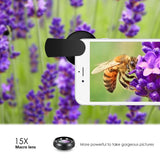AMIR Phone Camera Lens, 0.6X Super Wide Angle Lens + 15X Macro Lens for iPhone Lens Kit, 2 in 1 Clip-On Cell Phone Camera Lens for iPhone 8, X, 7, 7 Plus, 6s, 6, Samsung, Other Smartphones