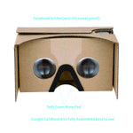Google Cardboard v2 by IHUAQI 2 Pack with Headstrap Fully Assembled Compatible with Android and iPhone Up to 6inch Including Comfortable Nose Foam and Forehead Pad