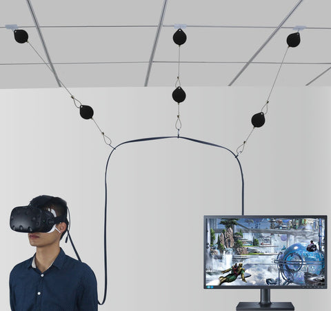 6 Packs Retractable Cable Management for HTC VIVE NEW Version System for HTC VIVE Virtual Reality Headset- MDW Adhesive Drill Free