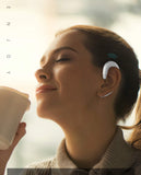 Ear Hook Bluetooth Wireless Headphones Non Ear Plug Bluetooth Headset with Microphone, Single Ear Headset Painless Wearing Sport Earphones for Smartphones,10 Hour Playtime (Black)