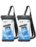 Mpow Waterproof Phone Pouch, Full Transparency IPX8 Waterproof Case with Adjustable Lanyard Universal Dry Bag Compatible for iPhone Xs Max/XS/XR/X/8, Galaxy S9,Note 8, Google up to 6.5" 2-Pack