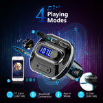 VicTsing (Upgraded Version) V4.1 Bluetooth FM Transmitter for Car, Wireless In-Car Bluetooth Adapter, Bluetooth Radio Transmitter Support Aux Input Output, TF Card and U-Disk, Hands-Free calls