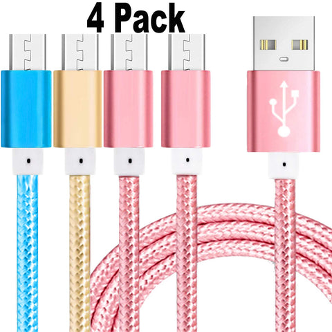 4pack Charge Sync Data Micro USB Cable for Kindle, 5FT Fast High Speed USB 2.0 A Male to Micro B for Amazon Kindle Fire, HD, HDX,Kindle Paperwhite Voyage Oasis Tap Fire Phone Playstation 4 Xbox One
