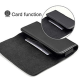 nuoku Horizontal Leather Phone Holster for iPhoneXs iPhone X 8 7 6 6S Belt Clip Holster Pouch Case with ID Card Holder for Max 5.8'' Phone with Other Slim TPU PC On(Max 5.8'' Black)