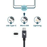 RAMPOW Micro USB Cable Android, [6.5ft] Sync and Fast Charging, Nylon Braided Samsung USB Cable - Android Charger Cable Compatible Samsung Galaxy S7/S6/J7, Moto, Kindle, PS4 and more - Space Gray