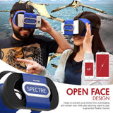 VIOTEK Spectre Folding Virtual Reality VR Headset Phone Accessory - Lightweight Glasses with Collapsible Case for Samsung Apple iPhone LG HTC Motorola Nokia Google Pixel and More!