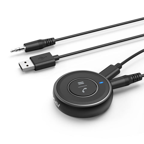 Roav Bluetooth Receiver, by Anker, with Bluetooth 4.1, CSR Bluetooth Chip, Noise-Cancellation, Integrated Mic for Hands-Free Calling, AUX-Out Port, and a USB Charging Port