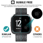 KIMILAR [3-Pack] Screen Protector Compatible Fitbit Versa/Versa Lite Edition Smartwatch, Waterproof Tempered Glass Screen Protector [9H Hardness] [Crystal Clear] [Scratch Resist] [No-Bubble]