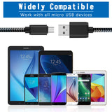 Android Charger Cable, HI-CABLE Micro USB Cable [2 Pack/6FT] with 2-Pack Dual Port USB Wall Charger Fast Charging Compatible with Samsung Galaxy S7 S6 J8 J7 Note 5,Kindle,LG,PS4,Camera (Black)