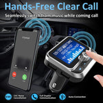 (Upgraded Version) Bluetooth FM Transmitter, ToHayie Wireless Radio Adapter Stereo Music Player 1.8” LCD Display with Dual USB Charging Ports, Supports Hands-Free Calling, AUX, TF Card and U-Disk
