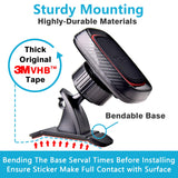 [2 Pack] Magnetic Phone Car Mount, APPS2Car Sturdy Stick-on Universal Cell Phone Holder Car Built-in Amazing Powerful Magnets, Hands Free Phone Mount Car with Strongest VHB Adhesive Mounting Base