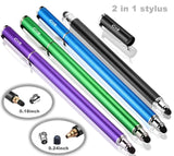 Bargains Depot Capacitive Stylus/Styli 2-in-1 Universal Touch Screen Pen for All Touch Screen Tablets/Cell Phones with 20 Extra Replaceable Soft Rubber Tips (4 Pieces, Black/Blue/Purple/Green)
