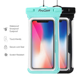 ProCase Universal Waterproof Case Cellphone Dry Bag Pouch for iPhone Xs Max XR XS X 8 7 6S Plus, Galaxy S10 Plus S10 S10e S9/Note 9, Pixel 3 XL HTC LG Sony Moto up to 6.5" -2 Pack, Green/Black