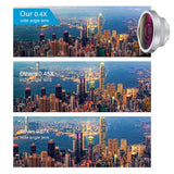 AMIR For iPhone Lens, 0.4X Wide Angle Lens + 180°Fisheye Lens & 10X Macro Lens (Screwed Together), Cell Phone Lens for iPhone Camera Lens for iPhone 7 Plus, 8, 7, 6s, Samsung & Smartphones(Silver)