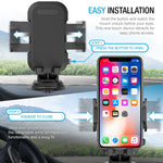 Maxboost DuraHold Series Car Phone Mount for iPhone Xs Max XR X 8 7 6s Plus SE,Galaxy S10 S10+ S10e S9 S8 Edge,Note 9 8,LG G7,Pixel,HTC[Washable Strong Sticky Gel Pad/Extendable Holder Arm (Upgrade)]