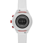 Fossil Women's Gen 4 Sport Heart Rate Metal and Silicone Touchscreen Smartwatch, Color: Coral Red (FTW6027)