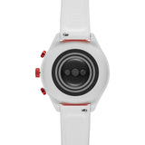Fossil Women's Gen 4 Sport Heart Rate Metal and Silicone Touchscreen Smartwatch, Color: Coral Red (FTW6027)