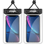 Universal Waterproof Case, (2 Pack) Zttopo IPX8 Waterproof Phone Pouch Dry Bag Compatible with Apple iPhone Xs Max XR XS X 8 7 6S Plus, Galaxy S10/S9/S8/S8 +/Note 9 8 6 5 Pixel LG up to 6.5 inch