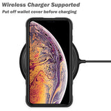 [Upgraded Version] AMOVO Case for iPhone Xs Max [2 in 1] iPhone Xs Max Wallet Case Detachable [Wireless Charger] [Vegan Leather] iPhone Xs Max Flip Case with Gift Box Package (XS MAX (6.5'') Black)