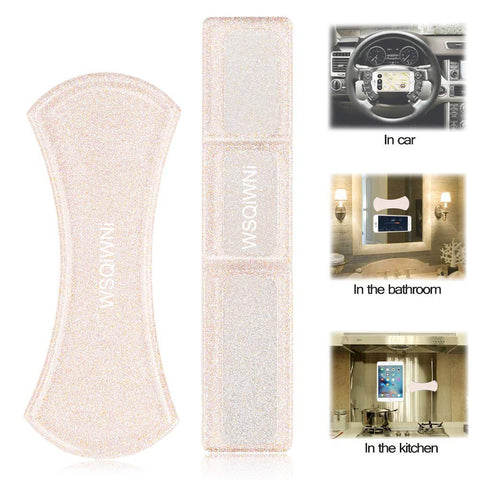 Sticky Gel Pads Cell Phone Sticker, WSQIWNI Nano Rubber Pads, Sticky Cell Pads, Silicone Sticky Gel Pad Sticky Phone Holder for Car, Car Mount Anti-Slip Stick to Anywhere (Pink)