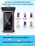Mpow Waterproof Phone Pouch, Full Transparency IPX8 Waterproof Case with Adjustable Lanyard Universal Dry Bag Compatible for iPhone Xs Max/XS/XR/X/8, Galaxy S9,Note 8, Google up to 6.5" 2-Pack