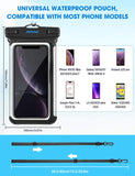 Mpow Waterproof Phone Pouch, Full Transparency IPX8 Waterproof Case with Adjustable Lanyard Universal Dry Bag Compatible for iPhone Xs Max/XS/XR/X/8, Galaxy S9,Note 8, Google up to 6.5" 2-Pack