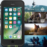 Lifeproof FRĒ SERIES Waterproof Case for iPhone 8 Plus & 7 Plus (ONLY) - Retail Packaging - NIGHT LITE (BLACK/LIME)