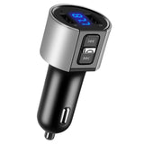 Criacr Bluetooth FM Transmitter, Wireless Bluetooth Radio Adapter Car Charger with Hands-Free Calling, 5V / 3.4A Dual USB Charging Port, for All Smartphones. (Silver)